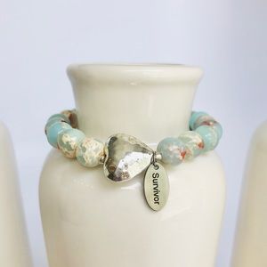 GEMSTONE | Jasper Heart Survivor Beaded Bracelet